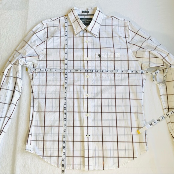 ABERCROMBIE & FITCH Y2K MUSCLE-FIT WINDOW PANE BUTTON DOWN LONG SLEEVE SHIRT XXL - Picture 5 of 8
